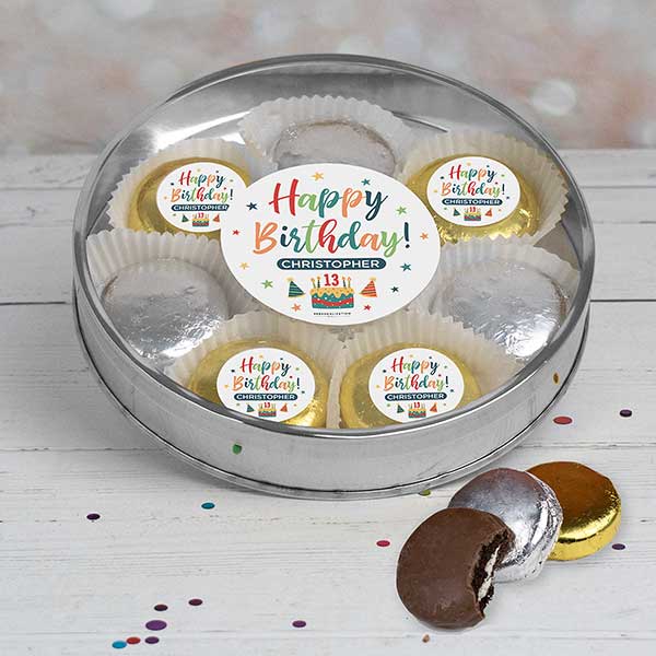 Bold Birthday Personalized Chocolate Covered Oreo Gift Tin - 32449D