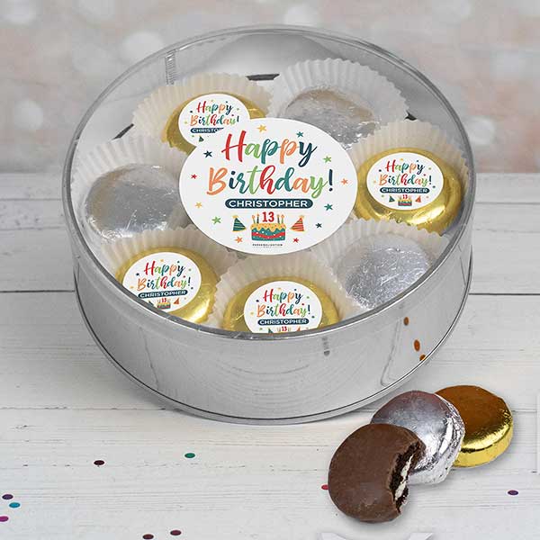 Bold Birthday Personalized Chocolate Covered Oreo Gift Tin - 32449D