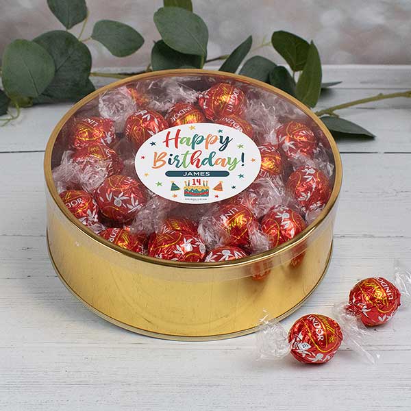 Bold Birthday Personalized Lindt Chocolate Gift Tins - 32450D