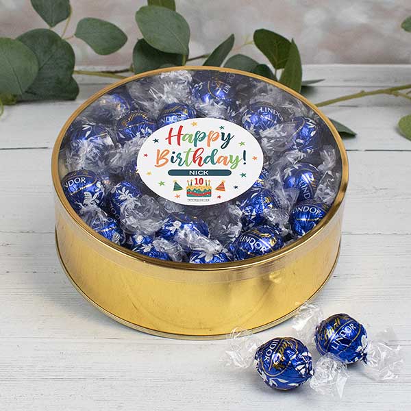 Bold Birthday Personalized Lindt Chocolate Gift Tins - 32450D