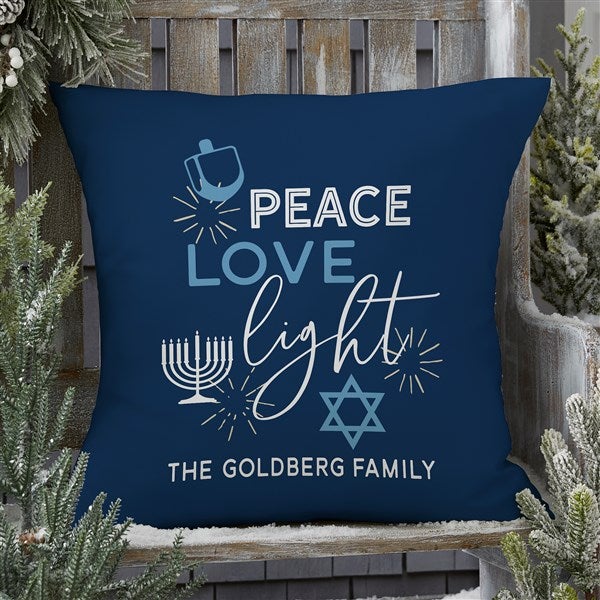 Hanukkah Personalized Outdoor Throw Pillow 20x20