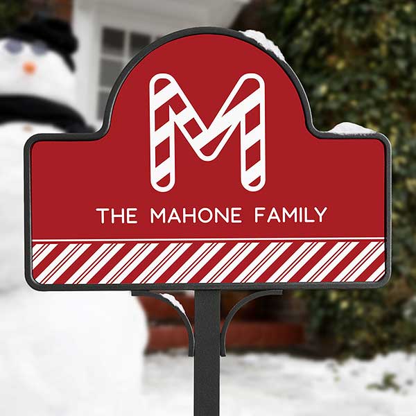 Candy Cane Lane Personalized Magnetic Garden Sign - 32473