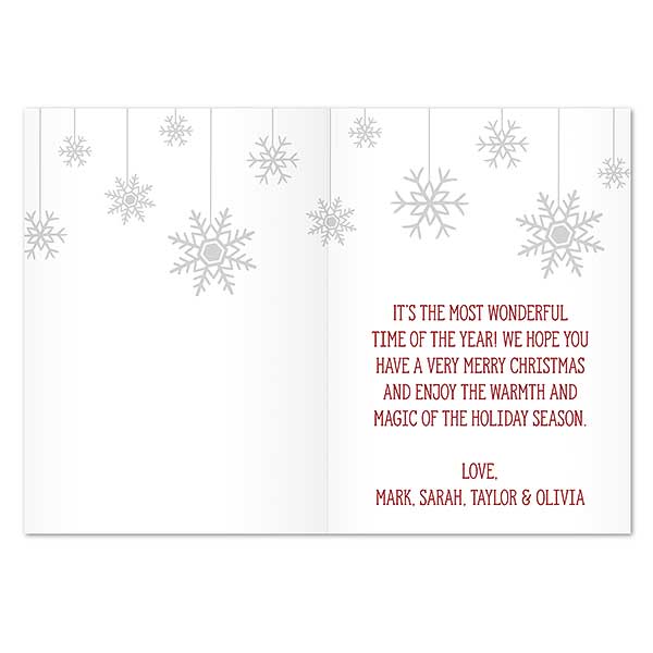 Red & White Christmas Personalized Christmas Cards - 32489