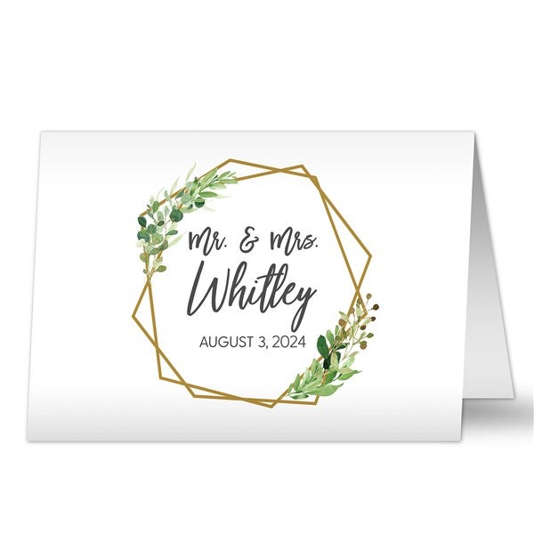 Geo Prism Personalized Wedding Greeting Cards - 32501
