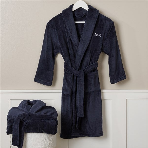 Classic Comfort Personalized Kids Navy Fleece Robe