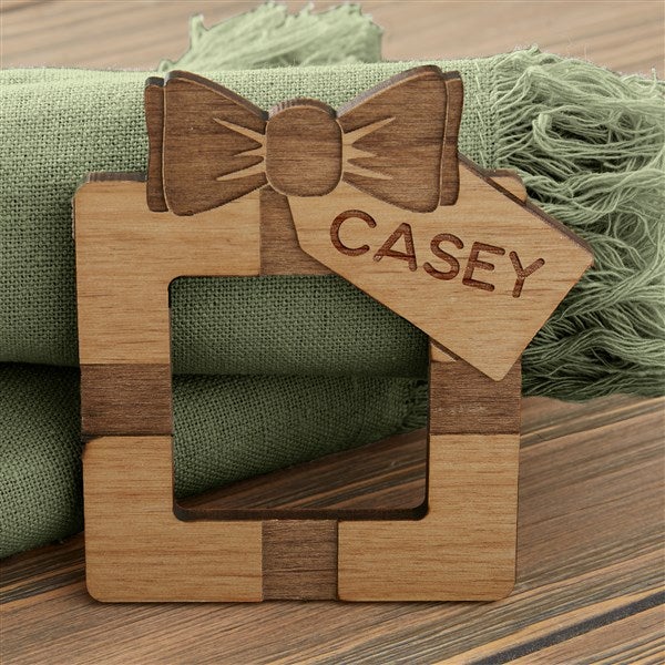 Personalized Wooden Christmas Gift Napkin Rings - 32505