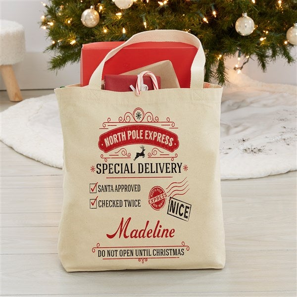 Special Delivery Personalized Canvas Tote Gift Bags - 32509