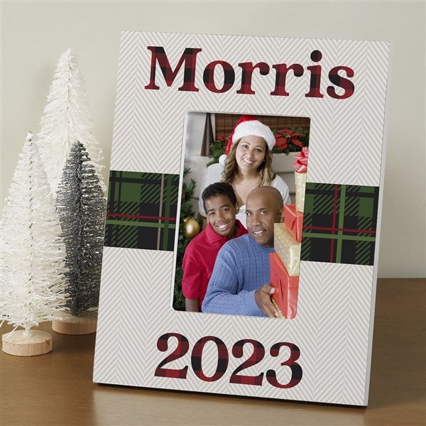 Plaid & Print Christmas Year Personalized Picture Frames - 32521