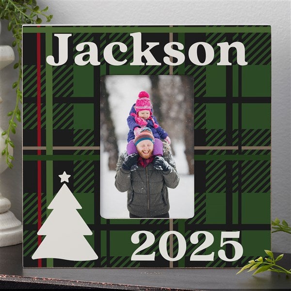 Plaid & Print Christmas Year Personalized Picture Frames - 32521
