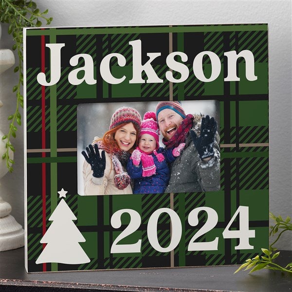 Plaid & Print Christmas Year Personalized Picture Frames - 32521