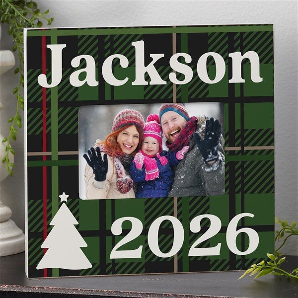 Plaid & Print Christmas Year Personalized Picture Frames - 32521