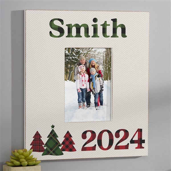 Plaid & Print Christmas Year Personalized Picture Frames - 32521