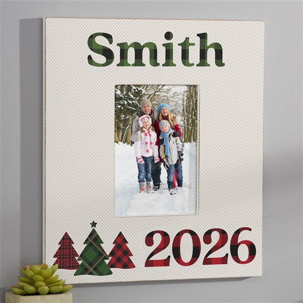 Plaid & Print Christmas Year Personalized Picture Frames - 32521
