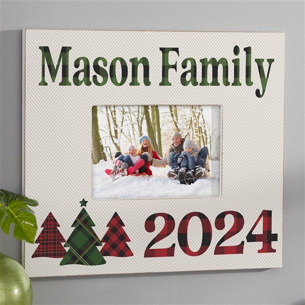 Plaid & Print Christmas Year Personalized Picture Frames - 32521