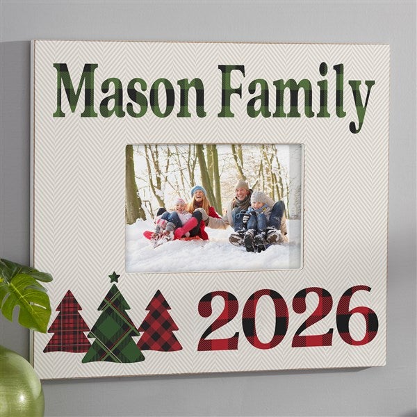 Plaid & Print Christmas Year Personalized Picture Frames - 32521