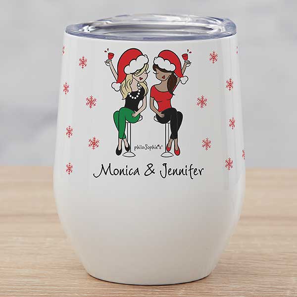 Christmas Best Friends philoSophie's Personalized Wine Cups - 32528