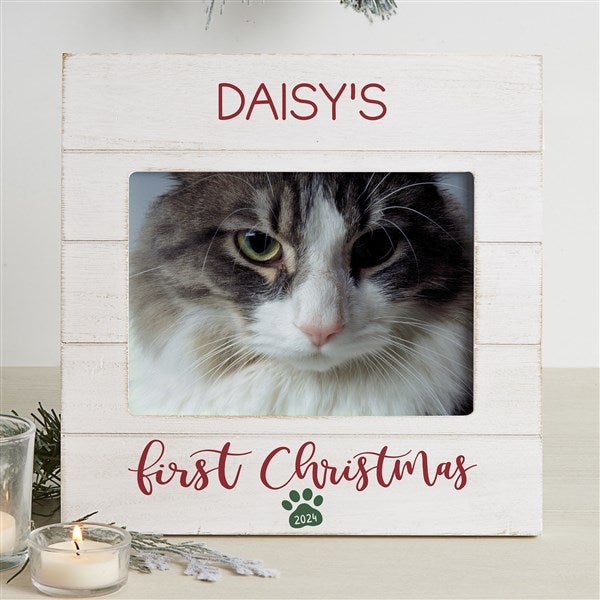 Pet's First Christmas Personalized Shiplap Frames - 32534