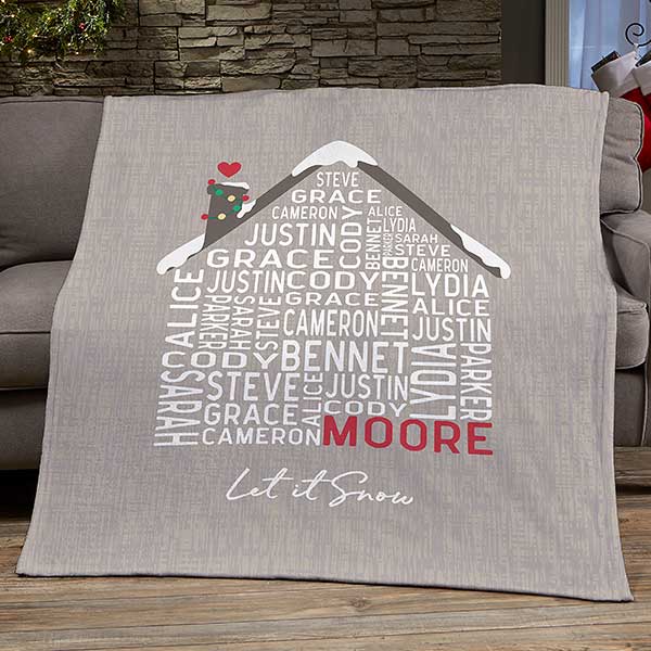 Christmas Family House Personalized Blankets - 32539