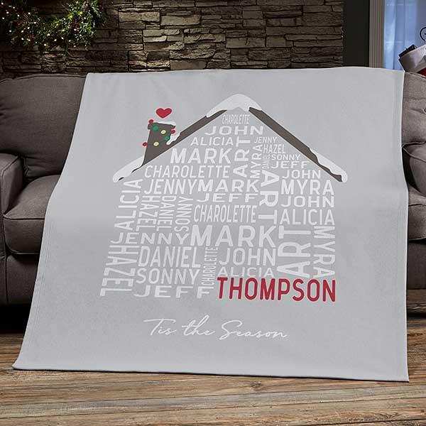 Christmas Family House Personalized Blankets - 32539