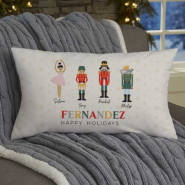 Sugarplum & Nutcracker Personalized Christmas Throw Pillows - 32546