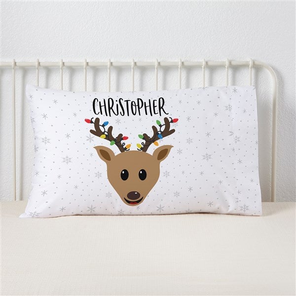 Build Your Own Boy Reindeer Personalized Pillowcase - 32558