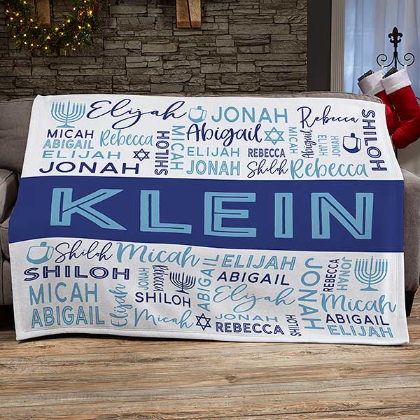 Hanukkah Personalized Family Blankets - 32561