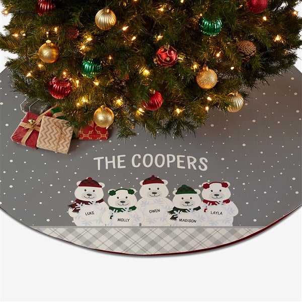 Polar Bear Family Personalized Christmas Tree Skirt - 32566