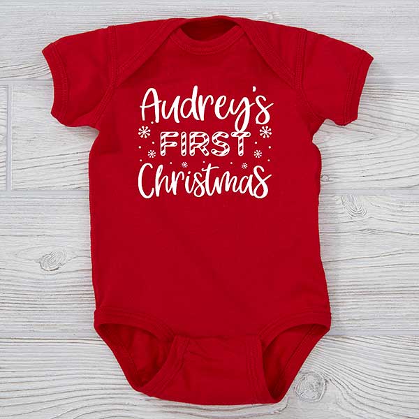 Candy Cane Personalized Baby's First Christmas Clothing - 32575