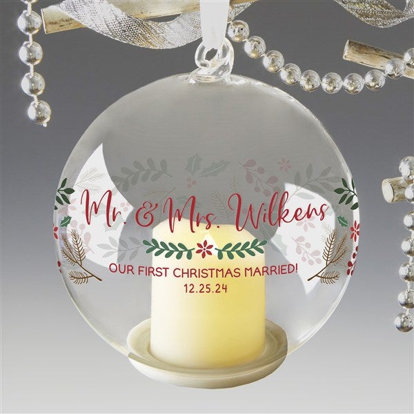 Wedding Wreath Personalized Light Up Ornament - 32583