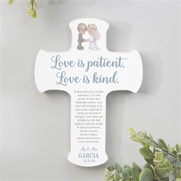 Precious Moments Love Is Patient Personalized Wedding Cross - 32596
