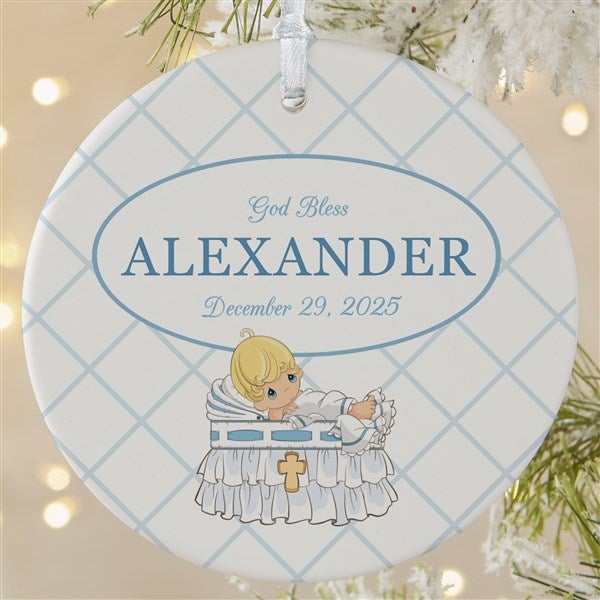 Precious Moments Personalized Boy's Christening Ornament - 32598