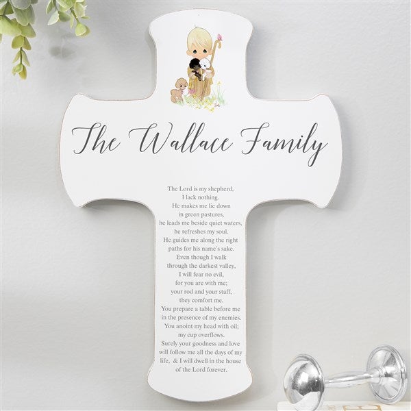 Precious Moments Lord Is My Shepherd Personalized Family Cross  - 32607