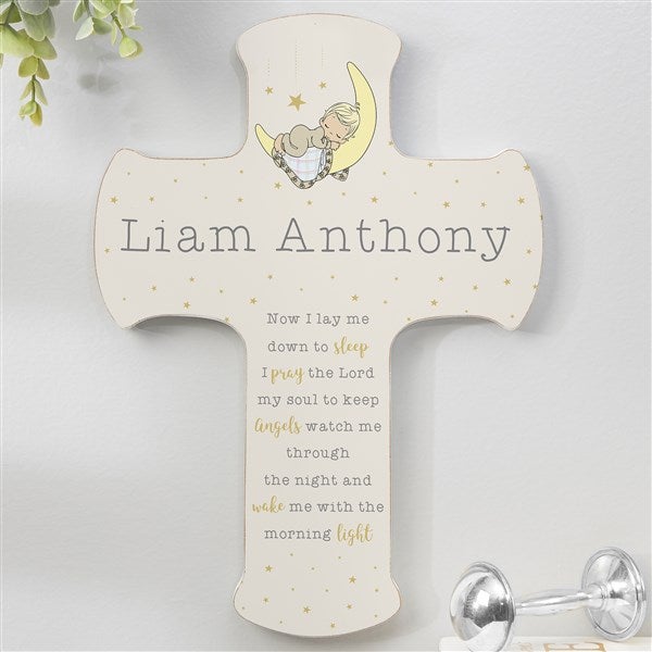 Precious Moments Bedtime Baby Boy Personalized Cross - 32608