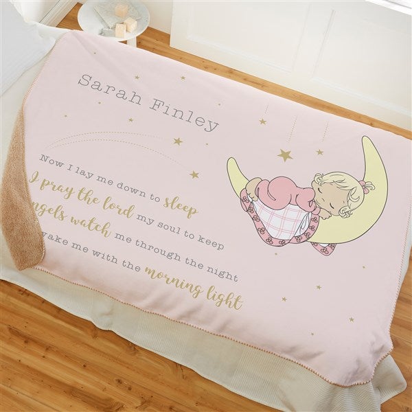 Precious Moments Bedtime Personalized Baby Girl Blankets - 32609