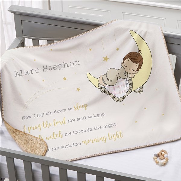 Precious Moments Bedtime Personalized Baby Boy Blankets - 32610