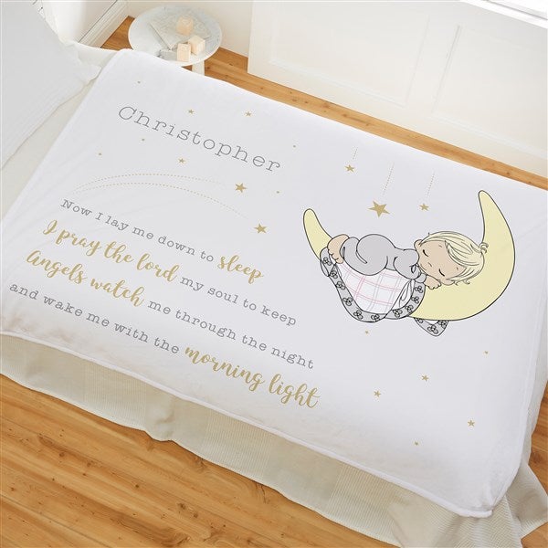 Precious Moments Bedtime Personalized Baby Boy Blankets - 32610