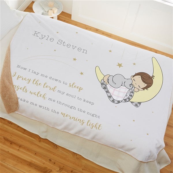 Precious Moments Bedtime Personalized Baby Boy Blankets - 32610