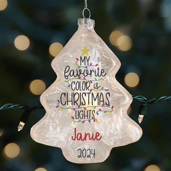 Christmas Lights Personalized Frosted Tree Lightable Ornament - 32616