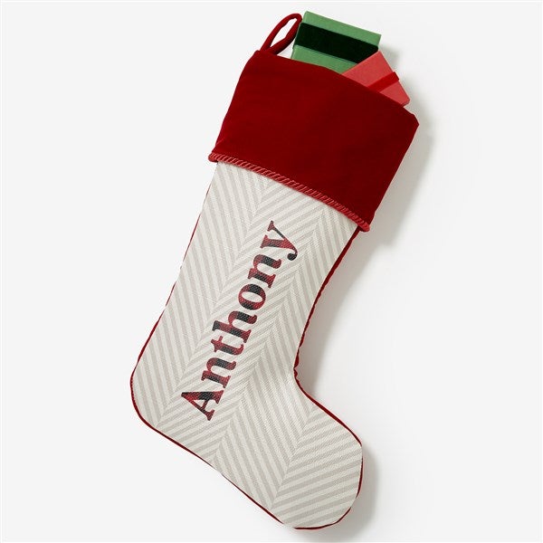 Plaid & Prints Personalized Christmas Stockings - 32617