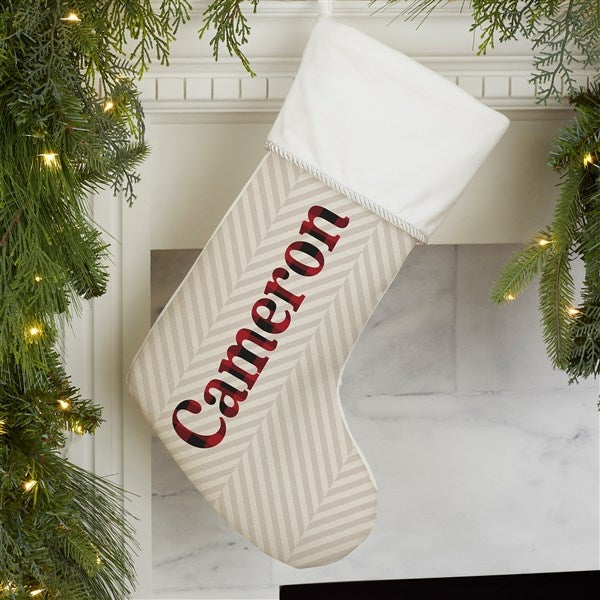 Plaid & Prints Personalized Christmas Stockings - 32617