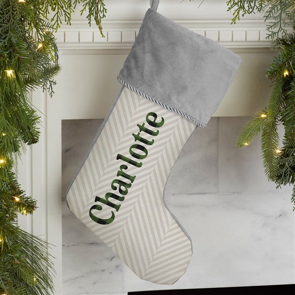 Plaid & Prints Personalized Christmas Stockings - 32617