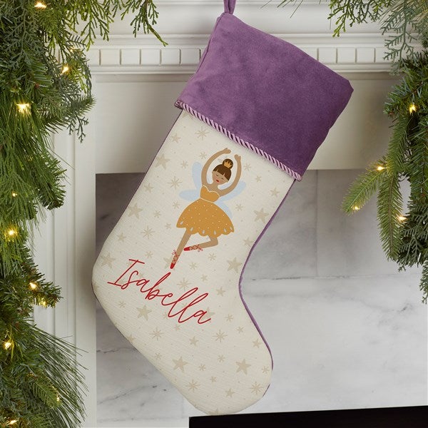 Sugarplum & Nutcracker Personalized Purple Christmas Stocking