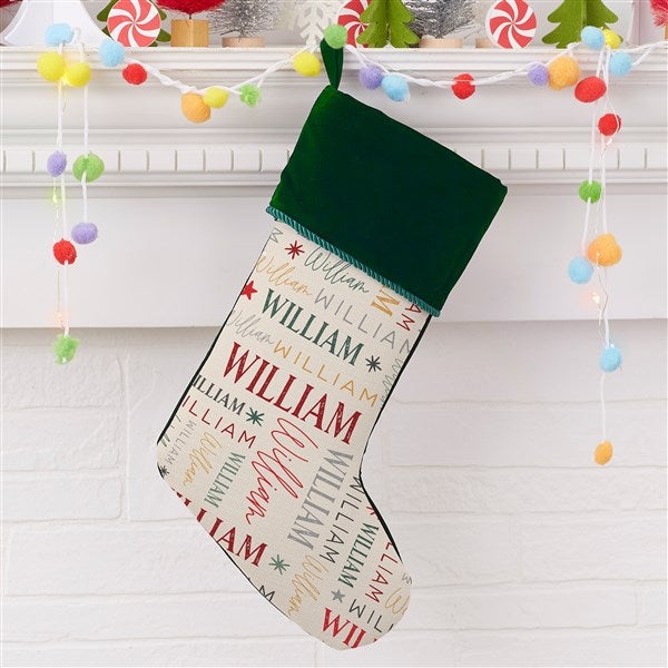 Sugarplum Repeating Name Personalized Christmas Stockings - 32619