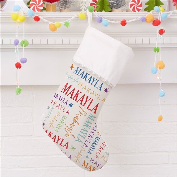 Sugarplum Repeating Name Personalized Christmas Stockings - 32619