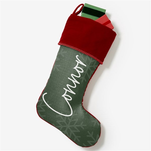 Elegant Snowflake Personalized Christmas Stockings - 32620