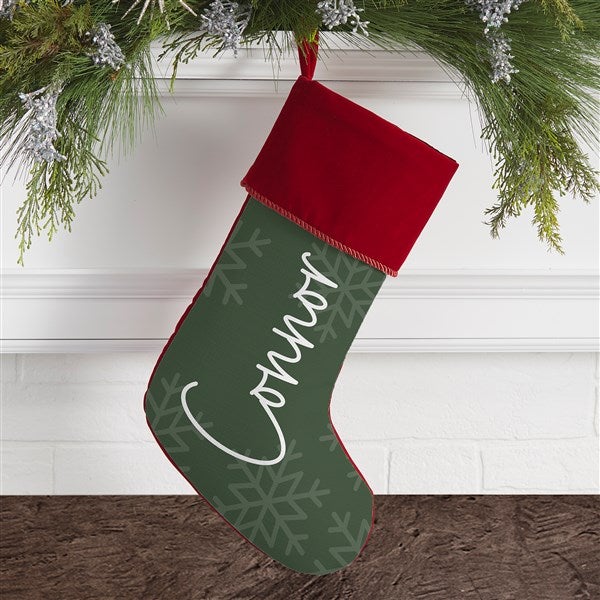 Elegant Snowflake Personalized Christmas Stockings - 32620