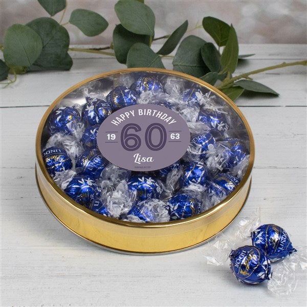 Modern Birthday For Her Personalized Lindt Chocolate Gift Tins - 32623D