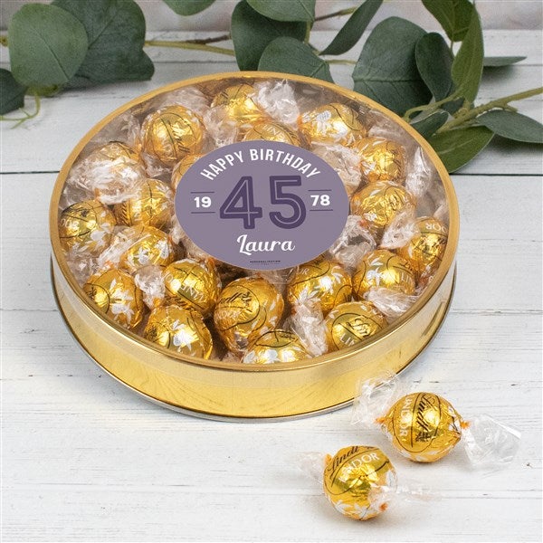 Modern Birthday For Her Personalized Lindt Chocolate Gift Tins - 32623D