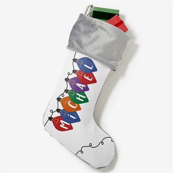 Holiday Lights Personalized Christmas Stockings - 32634