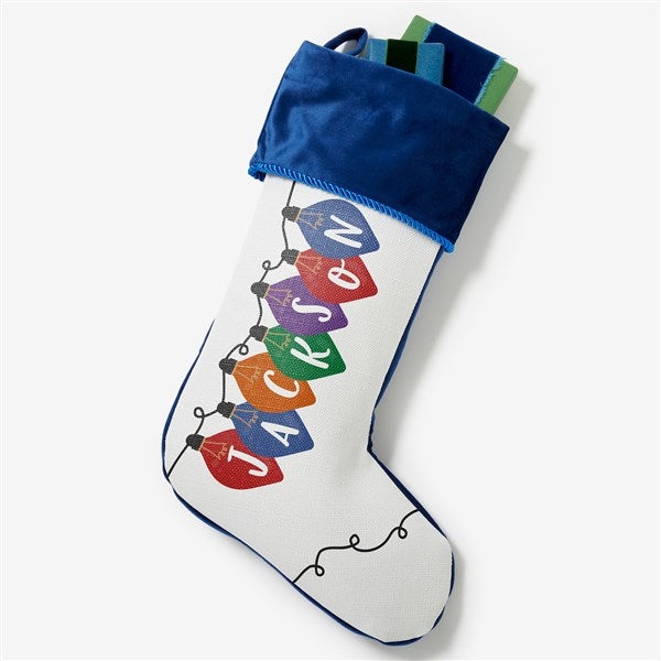 Holiday Lights Personalized Christmas Stockings - 32634